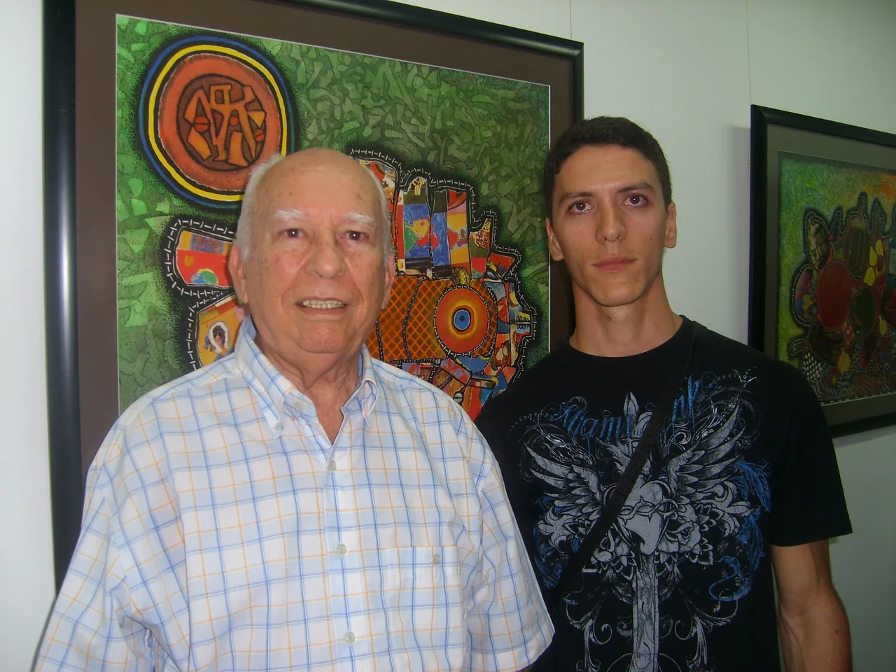 Luis Alberto Saldaña, with Alfredo Sosa Bravo, with artists and colleagues