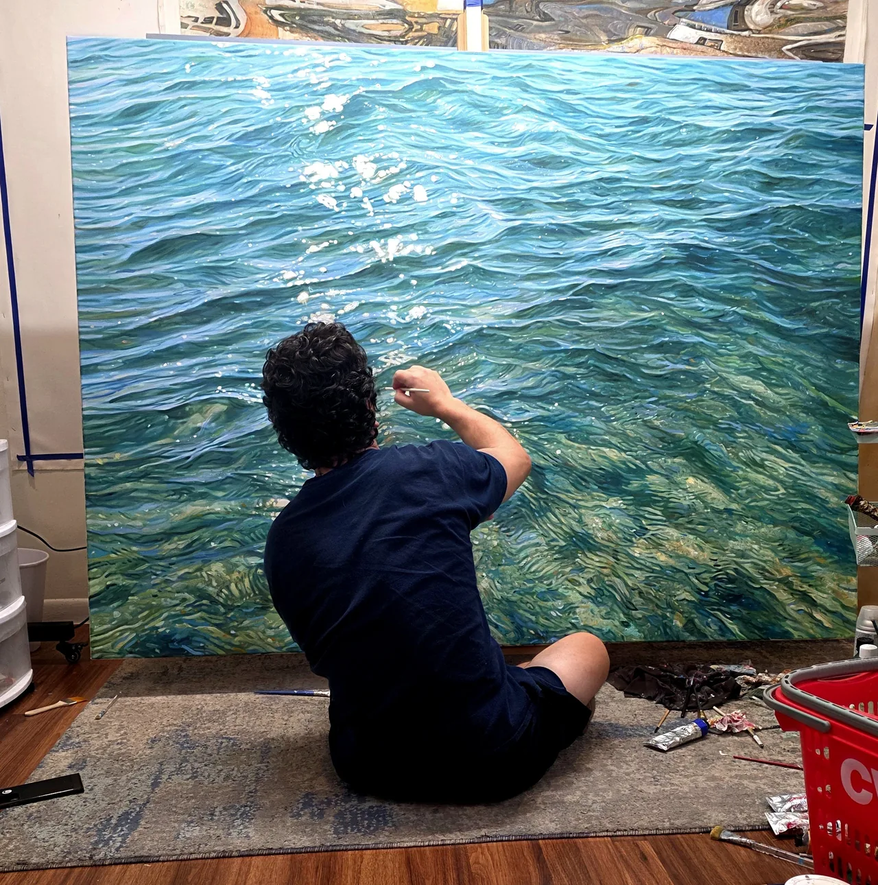 Luis Alberto Saldaña, in the studio, 2025