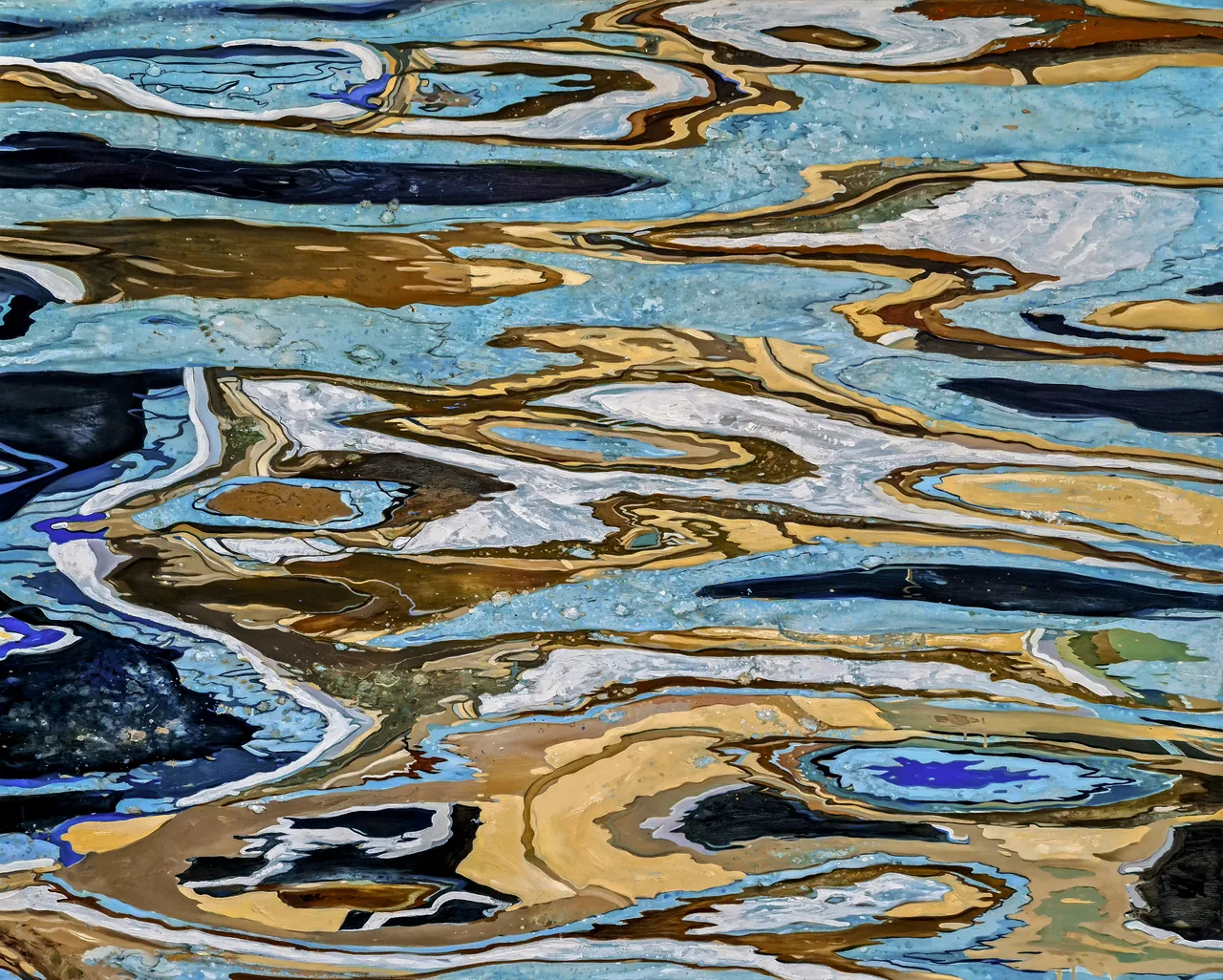 Specular Water III, 2023, oil on canvas — painting by Luis Alberto Saldaña