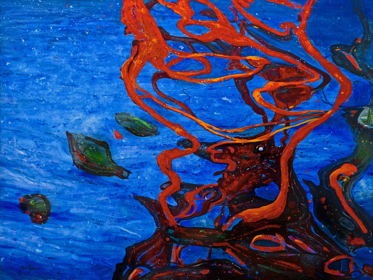 Specular Water XIX, 2024, oil on canvas — painting by Luis Alberto Saldaña