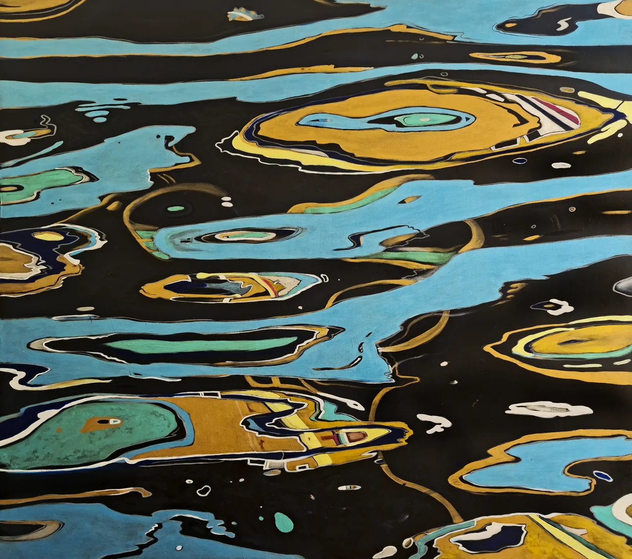 Specular Water XV, 2024, oil on canvas — painting by Luis Alberto Saldaña