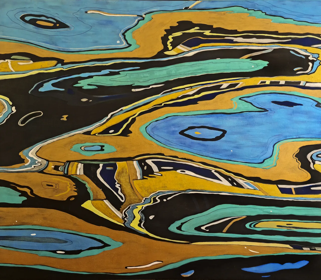 Specular Water XVI, 2024, oil on canvas — painting by Luis Alberto Saldaña