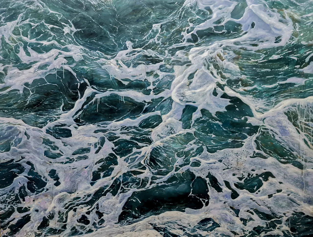 Garden of Foam II, 2023, oil on canvas — painting by Luis Alberto Saldaña