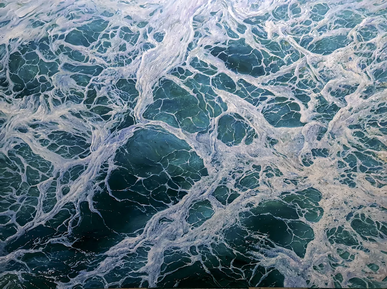 Garden of Foam III, 2023, oil on canvas — painting by Luis Alberto Saldaña