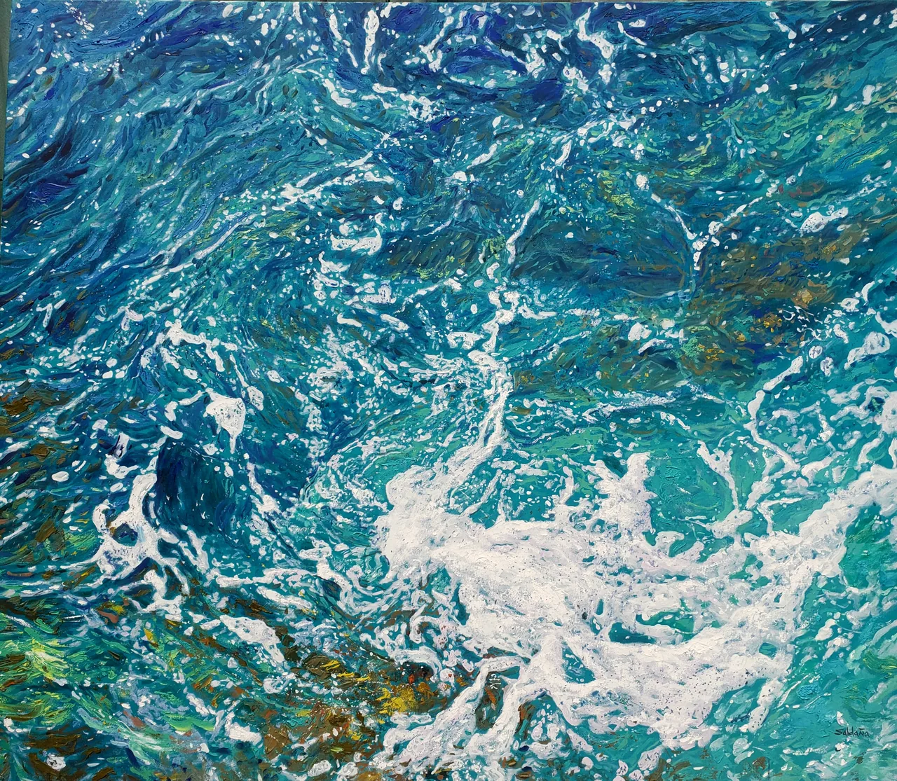 Garden of Foam IV, 2024, oil on canvas — painting by Luis Alberto Saldaña