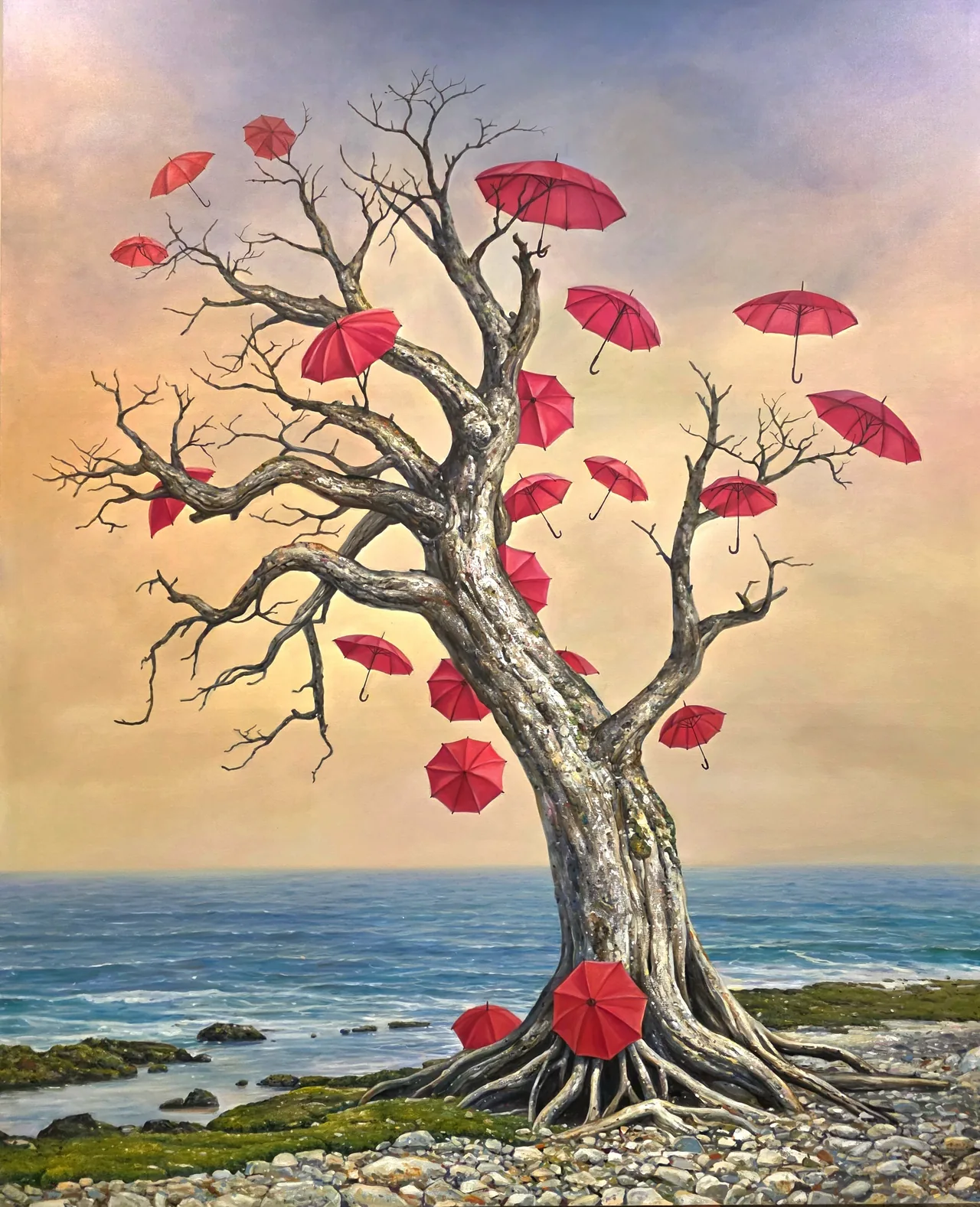 Fruit of the Rain, 2025, oil on canvas — painting by Luis Alberto Saldaña