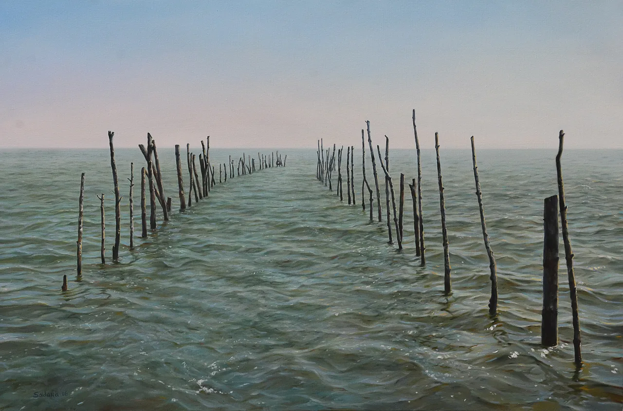 Courses I, 2016, oil on canvas — painting by Luis Alberto Saldaña
