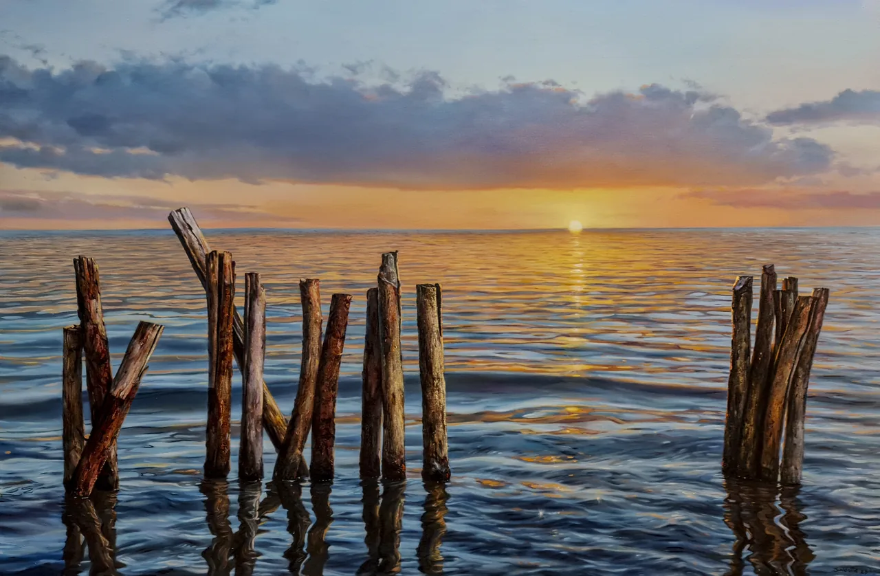 Southern Sunset, 2023, oil on canvas — painting by Luis Alberto Saldaña