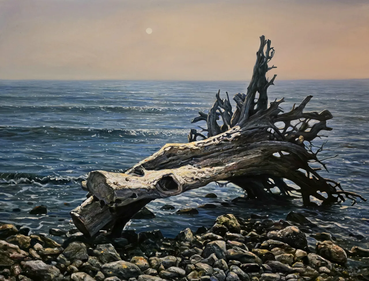 Witnesses to Storms, 2025, oil on canvas — painting by Luis Alberto Saldaña