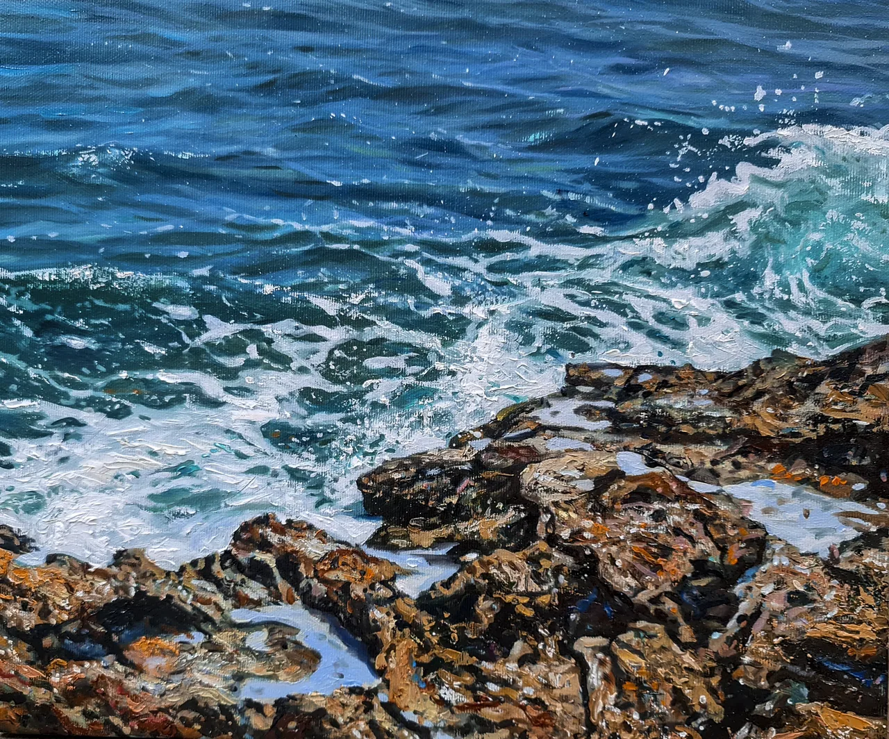 Reef III, 2023, oil on canvas — painting by Luis Alberto Saldaña