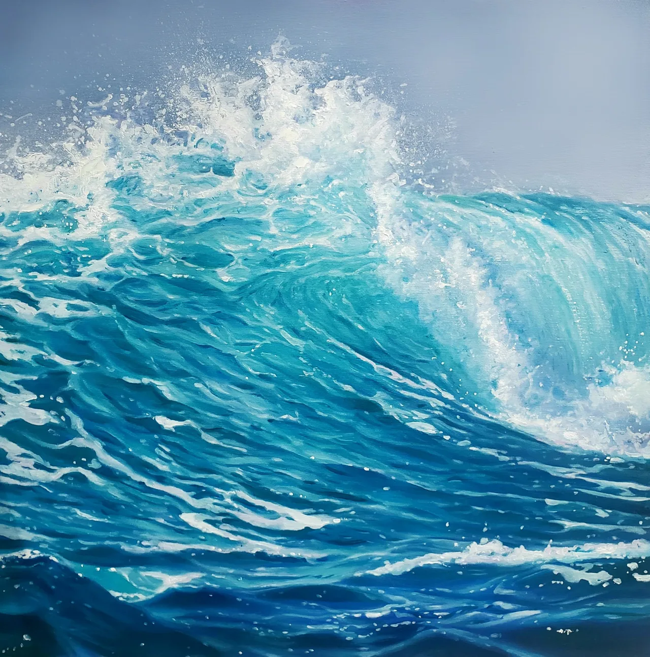 Waves II, 2022, oil on canvas — painting by Luis Alberto Saldaña