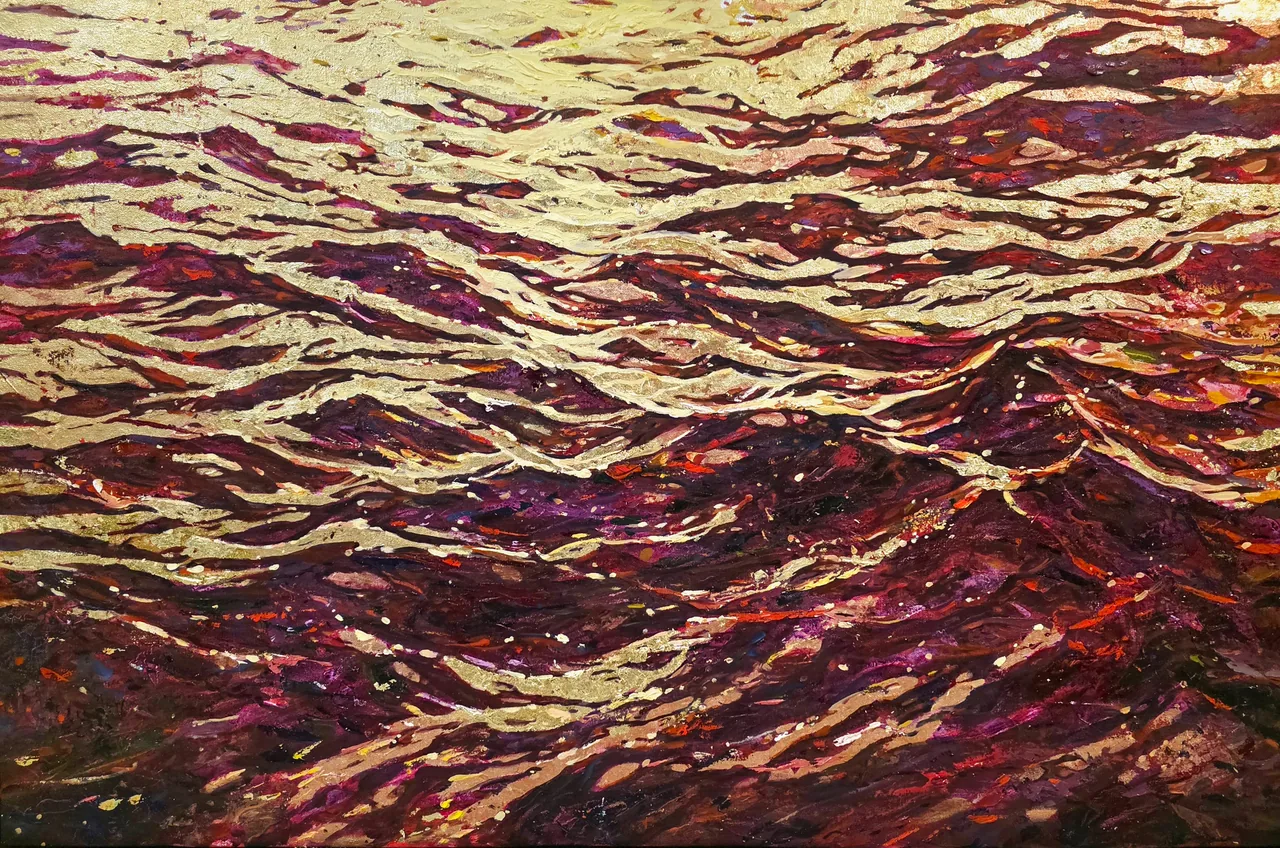 Untitled, 2026, oil and gold leaf on canvas — painting by Luis Alberto Saldaña