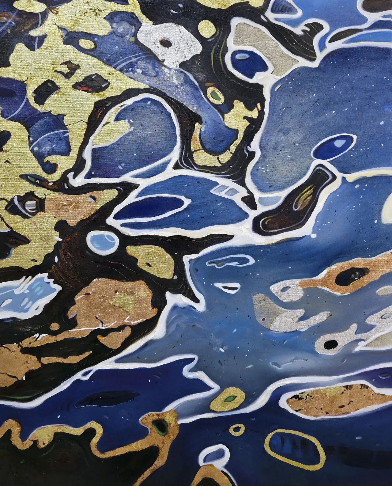 Untitled, 2026, oil and gold leaf on canvas — painting by Luis Alberto Saldaña