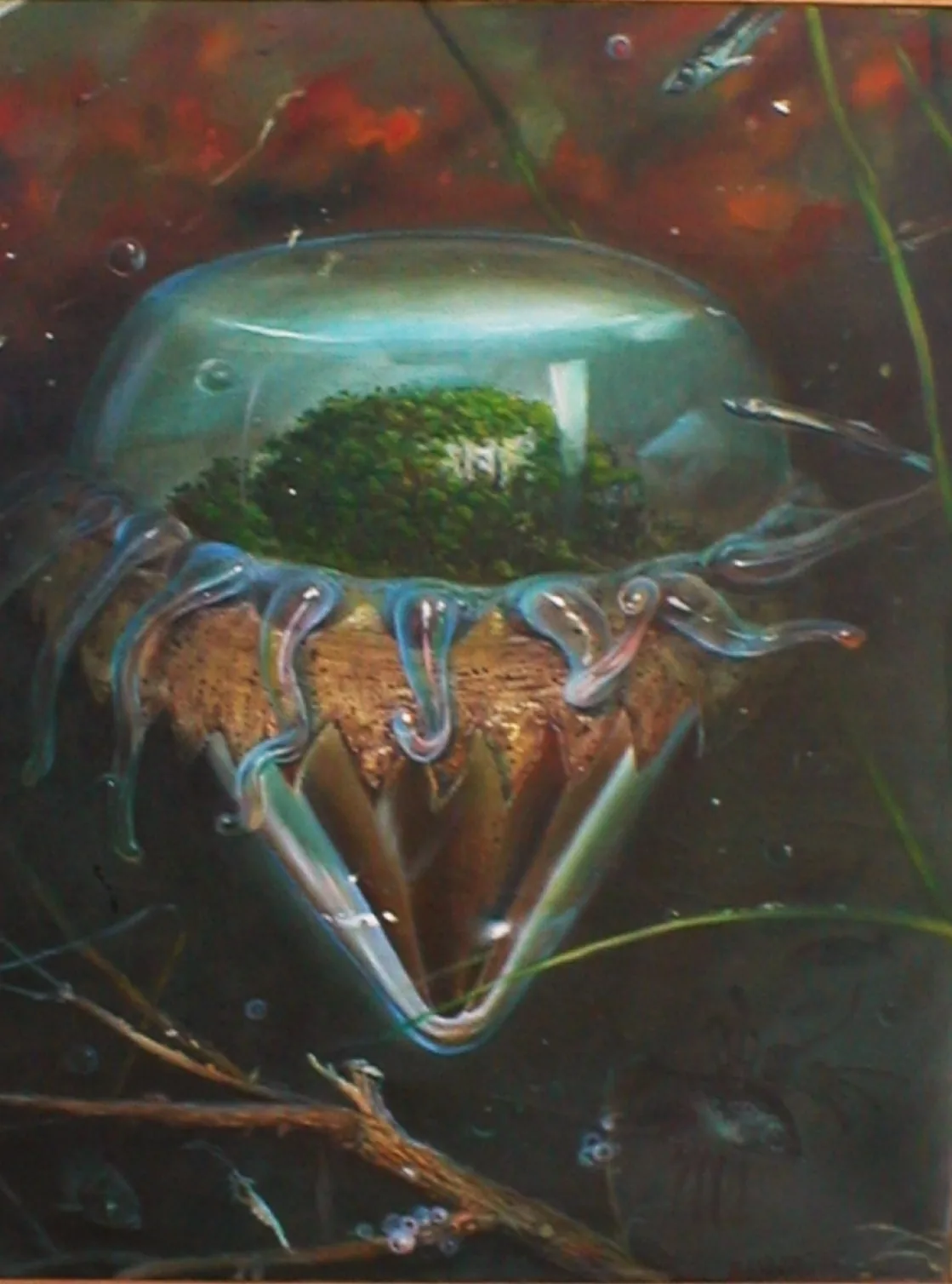 Jellyfish, 2005–2006, oil on canvas — painting by Luis Alberto Saldaña